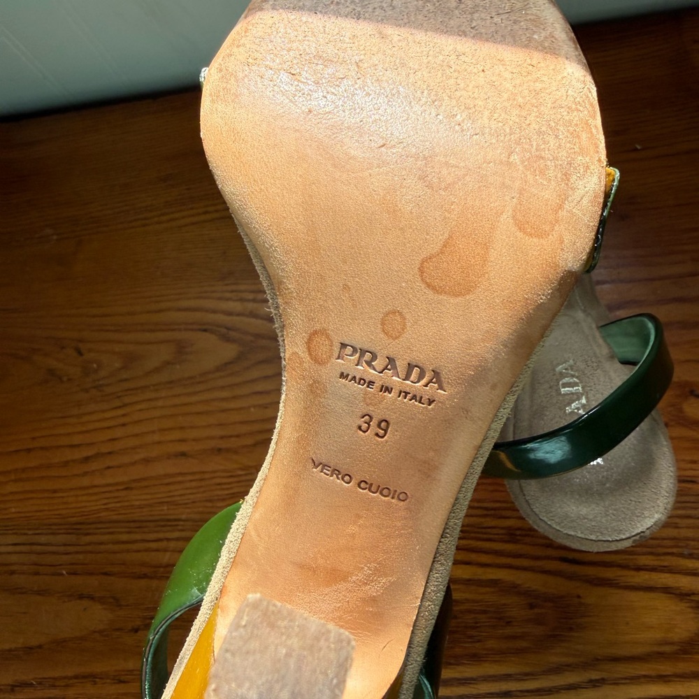 Vintage Prada Patent Leather Slingback Heels - image 6